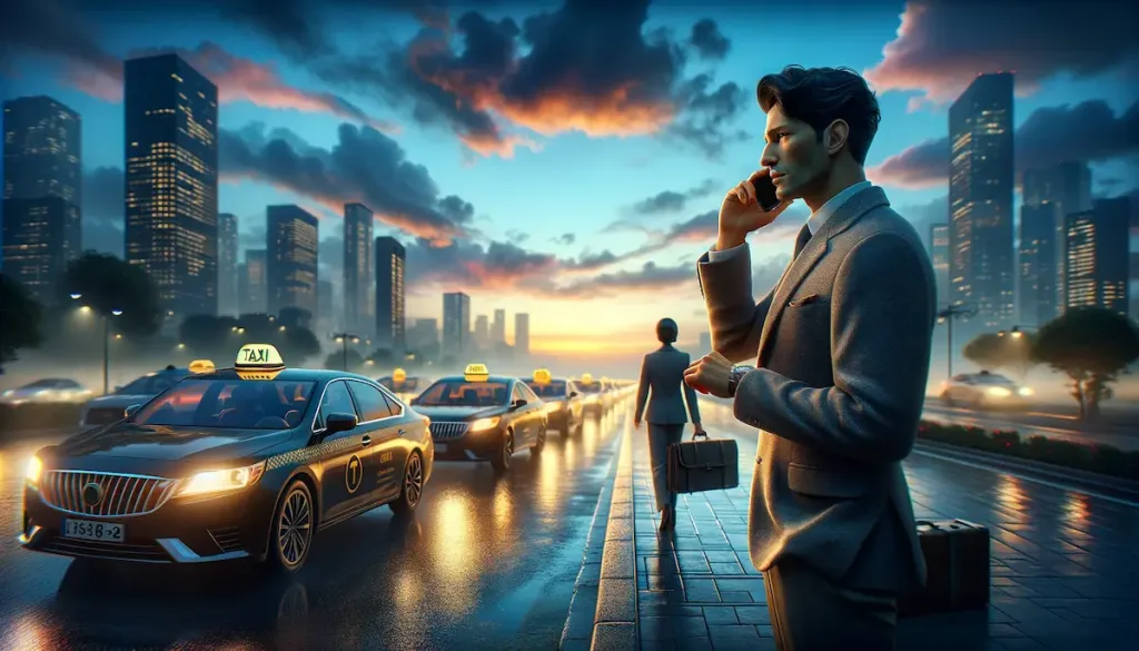 一大早出發的巨型計程車。