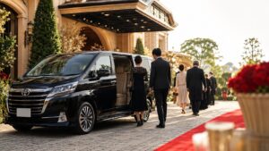 結婚式のゲストを送迎するジャンボタクシー・ワゴンタクシーの貸切車両